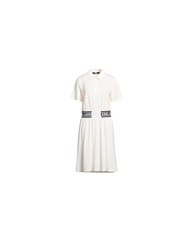 Karl Lagerfeld PIQUE POLO DRESS  - KLEIDER - Mini-Kleiderauf YOOX.COM Cremeweiß