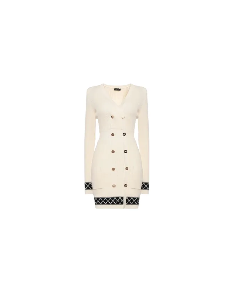 Elisabetta Franchi KLEIDER - Mini-Kleiderauf YOOX.COM Cremeweiß