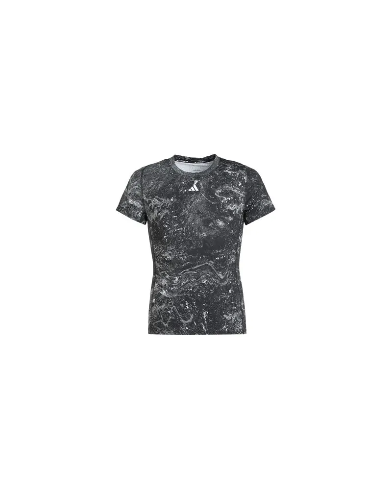 adidas TECHFIT AOP TRAINING T-SHIRT  - TOPS - T-shirtsauf YOOX.COM Schwarz
