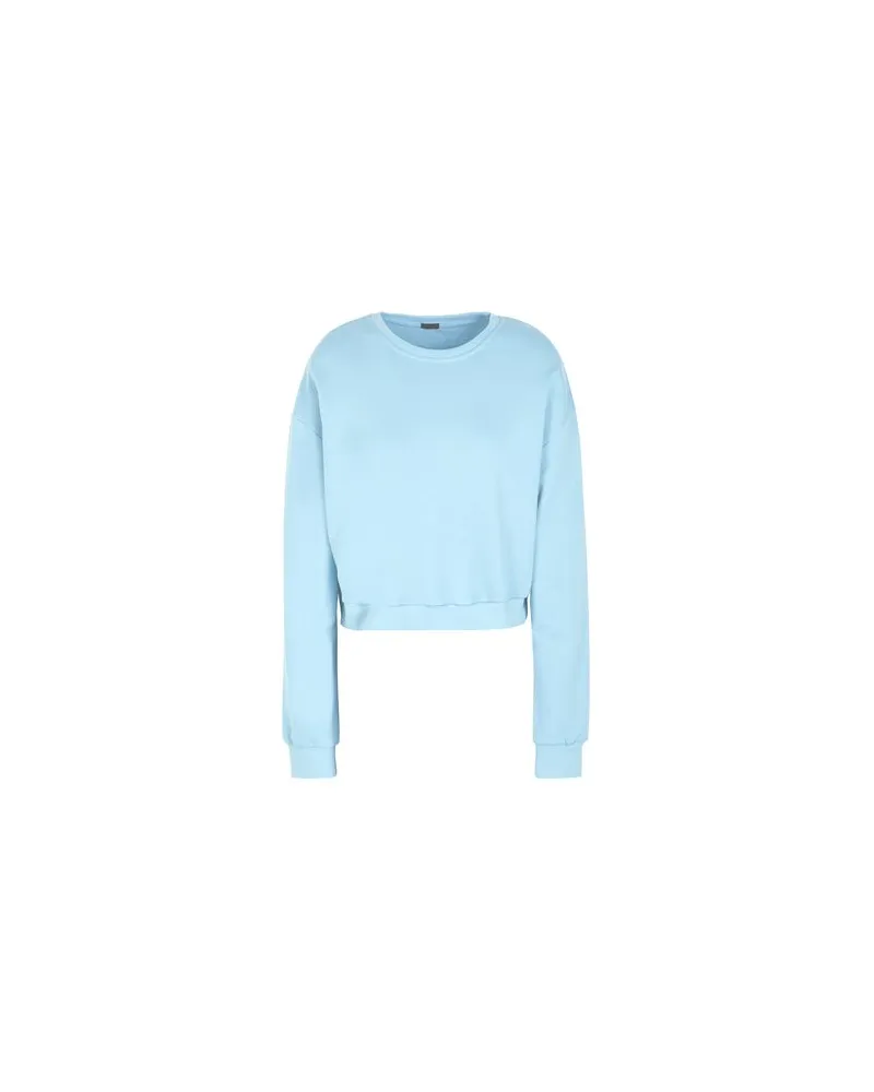 8 by Yoox ORGANIC COTTON CROPPED BOXY SWEATSHIRT  - TOPS - Sweatshirtsauf YOOX.COM Himmelblau