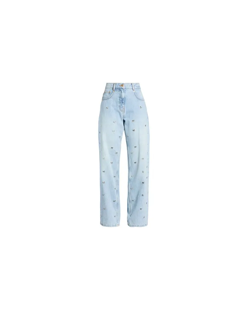 FARM Rio BOWS EMBROIDERED DENIM PANTS  - HOSEN & RÖCKE - Jeanshosenauf YOOX.COM Blau