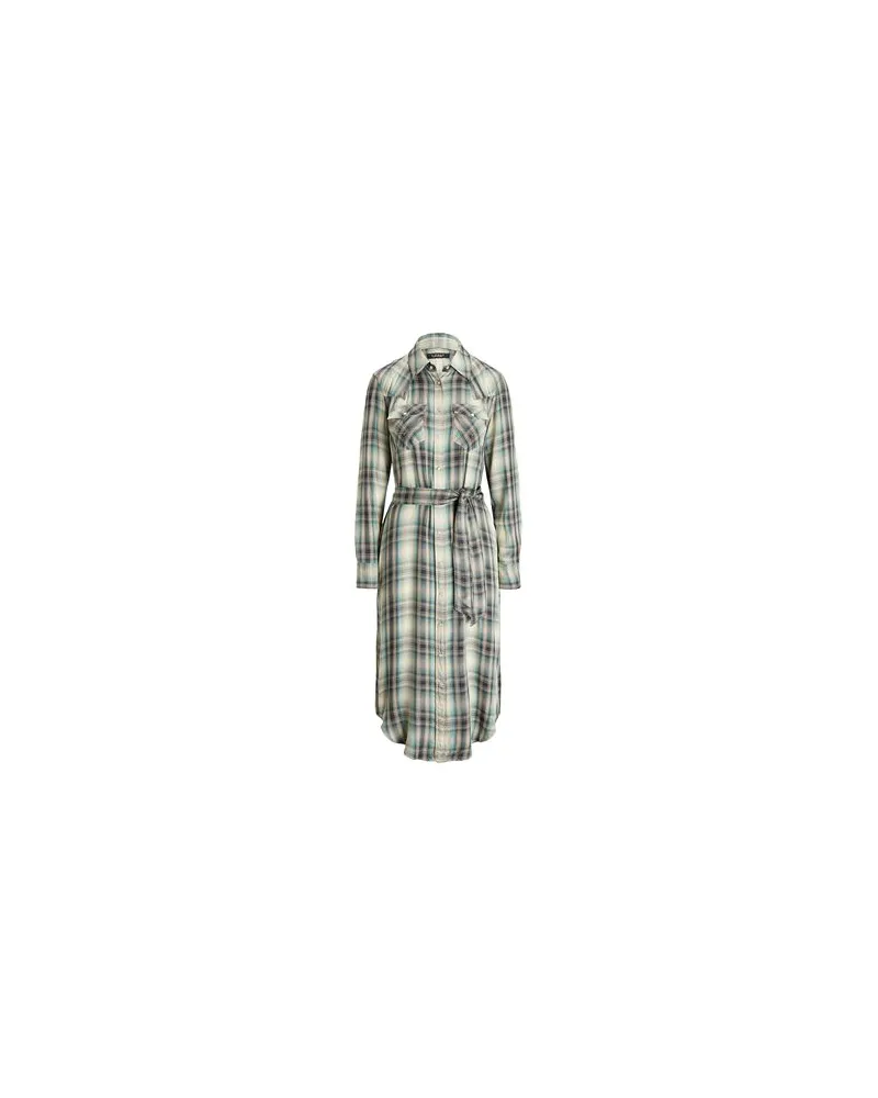Ralph Lauren PLAID TWILL SHIRTDRESS  - KLEIDER - Midi-Kleiderauf YOOX.COM Grün
