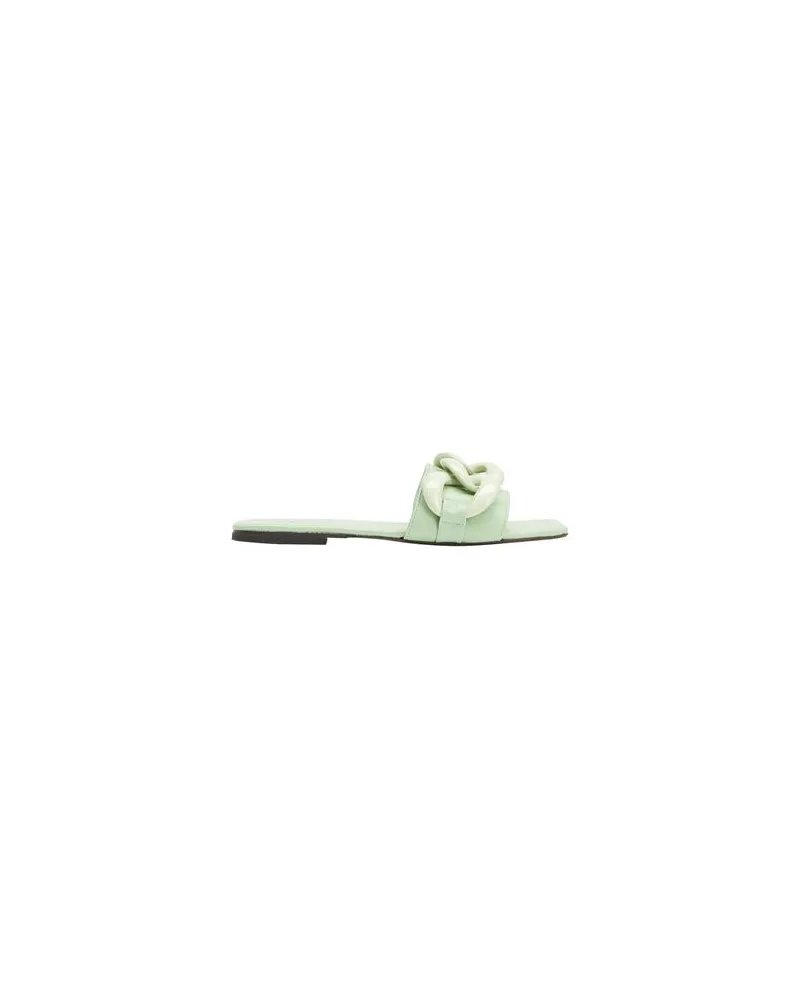 8 by Yoox CHAIN DETAIL FLAT LEATHER SANDALS  - SCHUHE - Sandalenauf YOOX.COM Salbeigrün