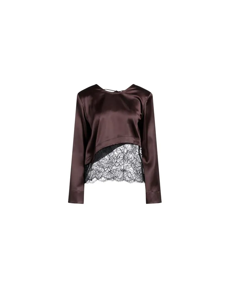 Ganni TOPS - Topsauf YOOX.COM Dunkelbraun