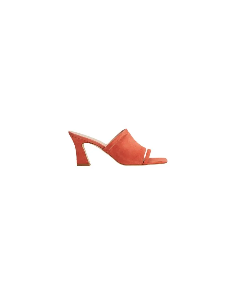 8 by Yoox SUEDE SQUARE TOE SPOOL-HEEL SANDAL   - SCHUHE - Sandalenauf YOOX.COM Rostrot