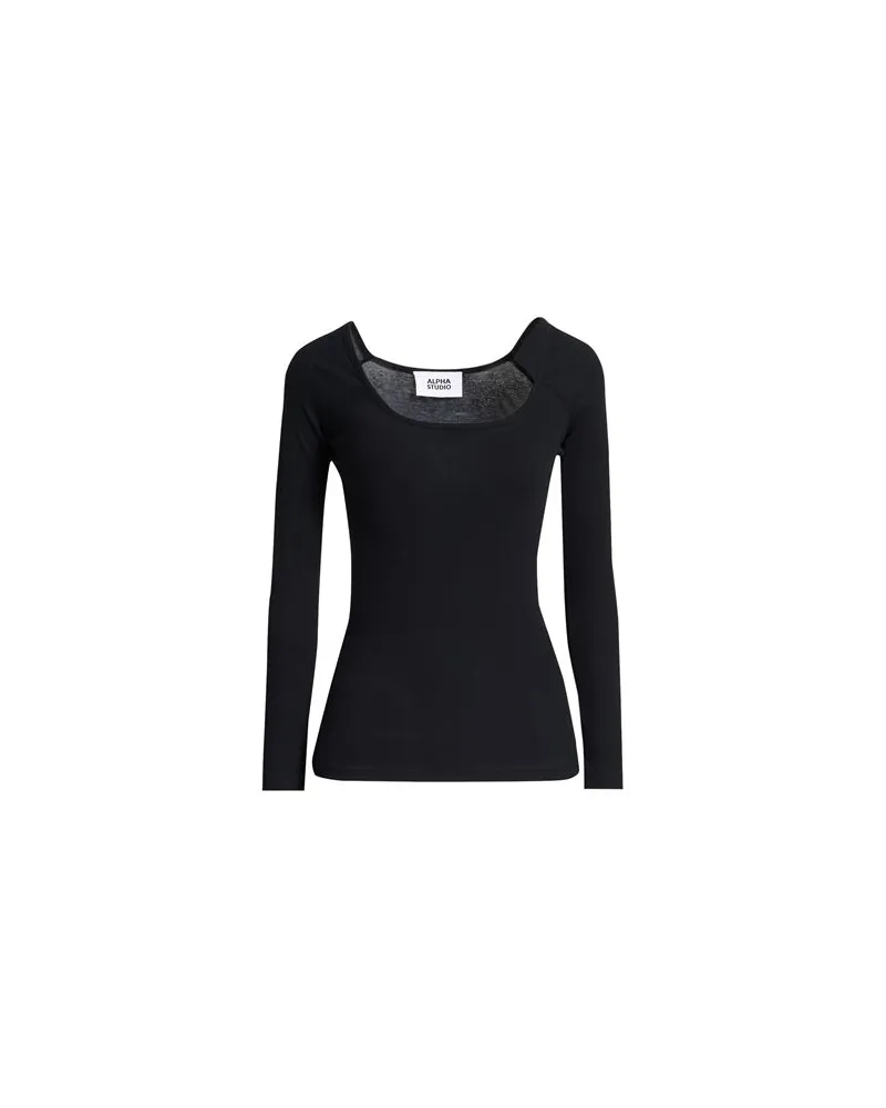 Alpha Studio TOPS - T-shirtsauf YOOX.COM Schwarz