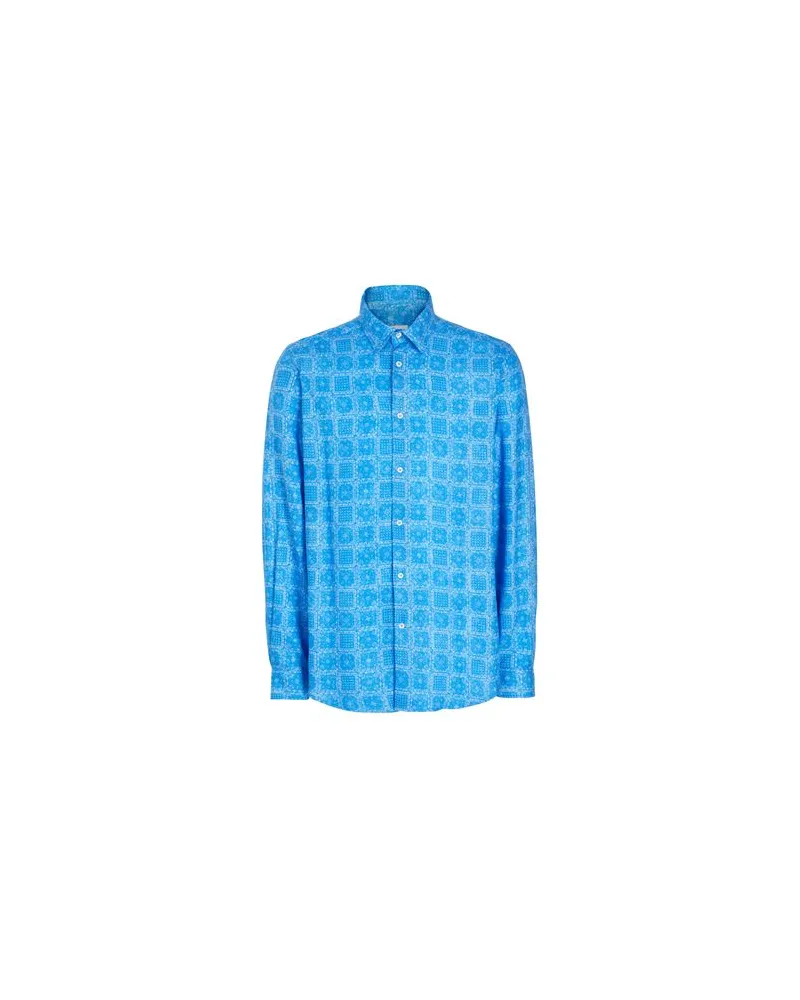 8 by Yoox REGULAR FIT SHIRT - TOPS - Hemdenauf YOOX.COM Azurblau