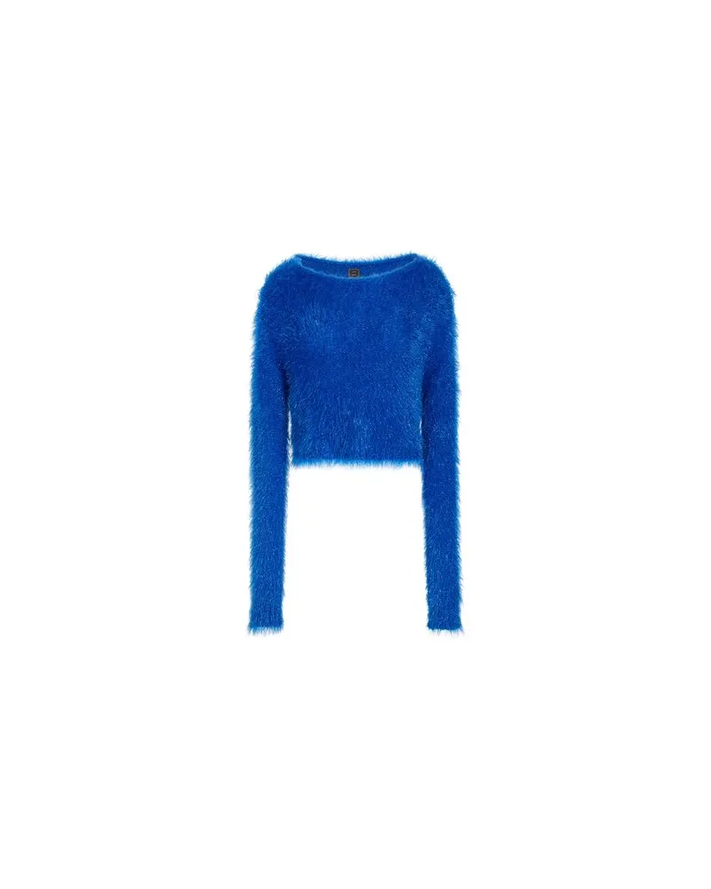 8 by Yoox KNIT CROP TOP  - STRICKWAREN - Pulloverauf YOOX.COM Blau