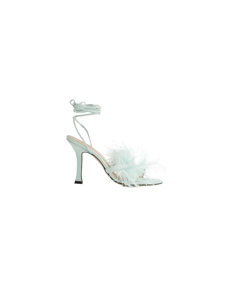 8 by Yoox SUEDE FEATHER-DETAILED SANDALS  - SCHUHE - Sandalenauf YOOX.COM Säuregrün
