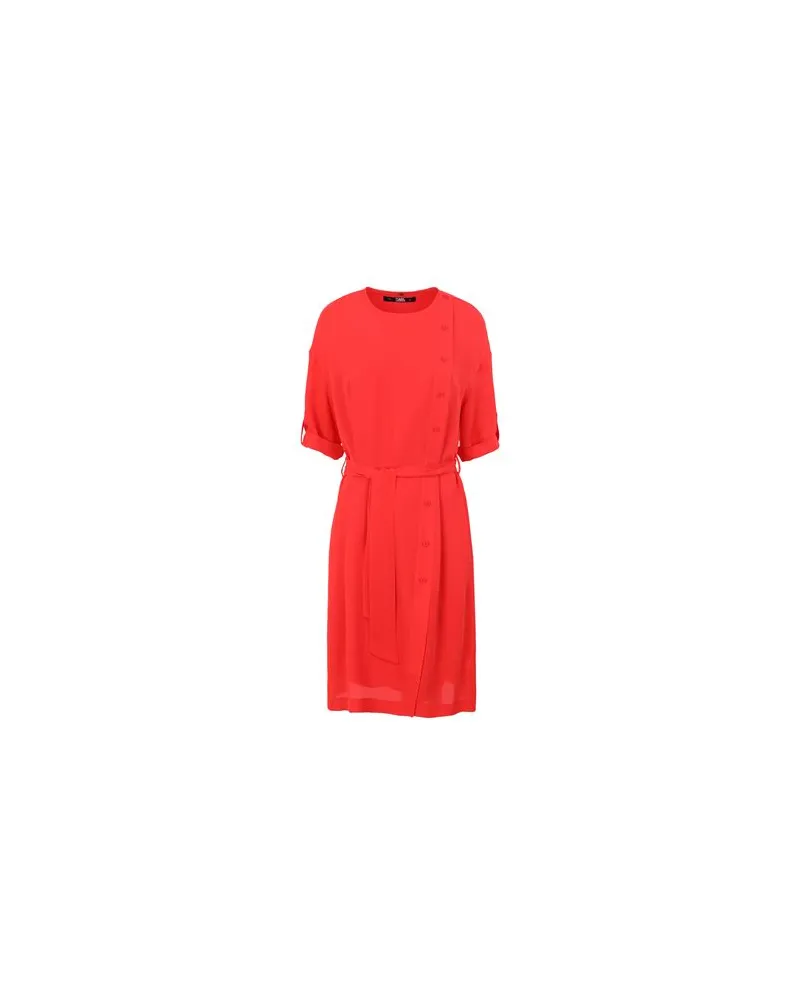 Karl Lagerfeld SILK DRESS W/ DETACHABLE TIE  - KLEIDER - Midi-Kleiderauf YOOX.COM Rot