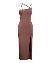 De La Vali Midi-Kleid Mittelbraun