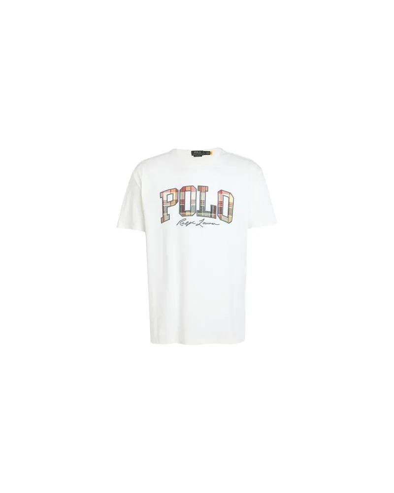 Ralph Lauren CLASSIC FIT PLAID-LOGO JERSEY T-SHIRT  - TOPS - T-shirtsauf YOOX.COM Weiß