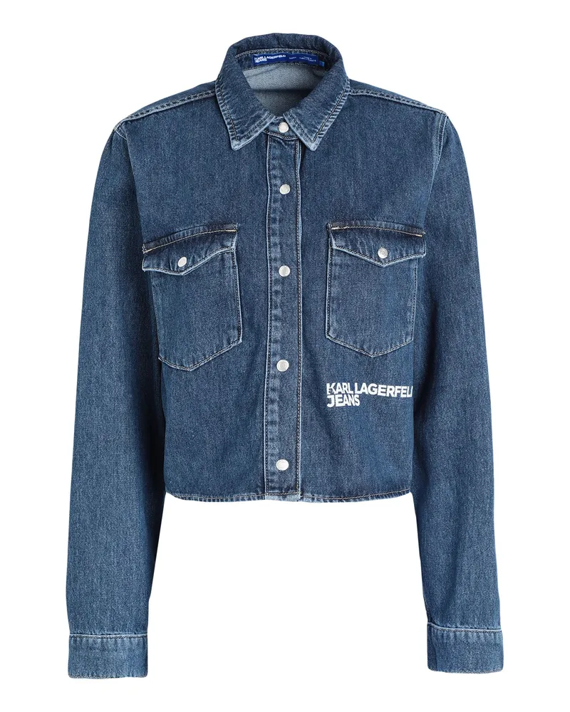 Karl Lagerfeld Jeanshemd Blau