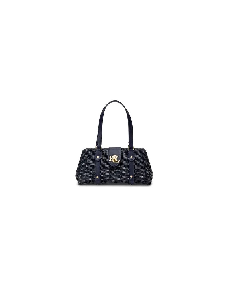 Ralph Lauren RATTAN MEDIUM LILLY SATCHEL  - TASCHEN - Handtaschenauf YOOX.COM Nachtblau