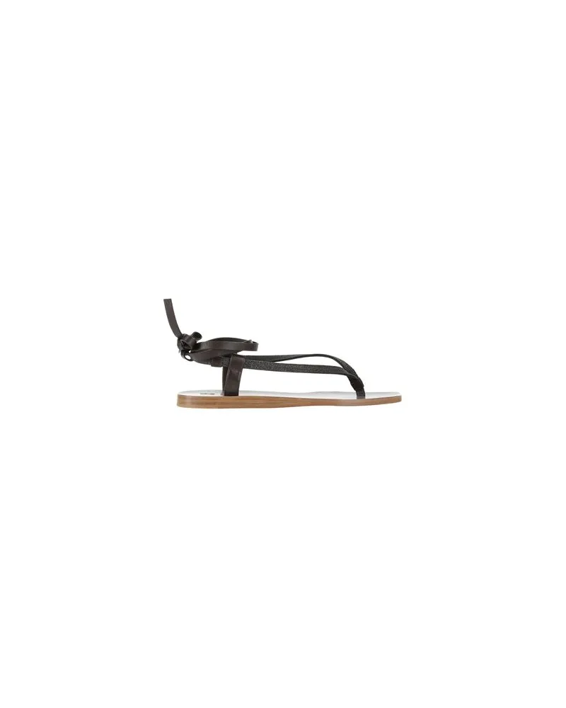 Brunello Cucinelli SCHUHE - Zehentrennerauf YOOX.COM Dunkelbraun