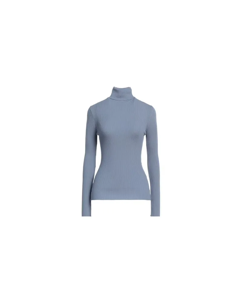 Wolford MERINO FINE RIB TOP LONG SLEEV  - STRICKWAREN - Rollkragenpulloverauf YOOX.COM Taubenblau