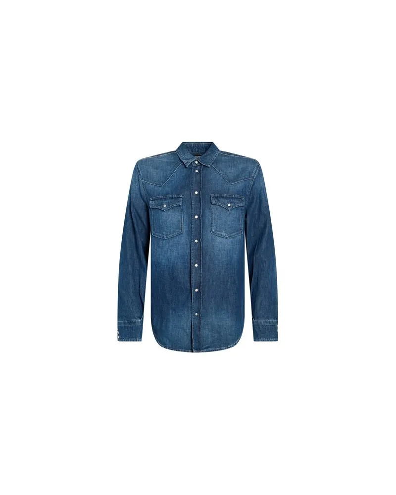 Dondup TOPS - Jeanshemdenauf YOOX.COM Blau
