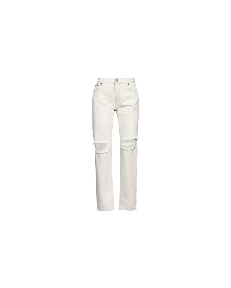 One Teaspoon HOSEN & RÖCKE - Jeanshosenauf YOOX.COM Cremeweiß