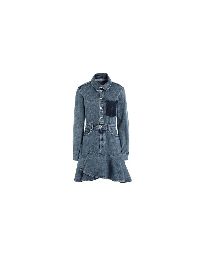 Karl Lagerfeld KLJ RUFFLED HEM DENIM DRESS  - KLEIDER - Mini-Kleiderauf YOOX.COM Blau