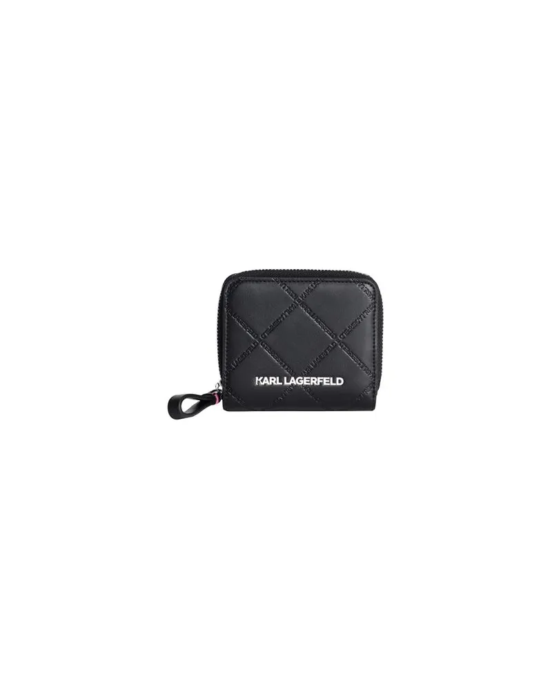 Karl Lagerfeld K/SKUARE EMBOSSED SM ZIP WLT  - Kleinlederwaren - Brieftaschenauf YOOX.COM Schwarz