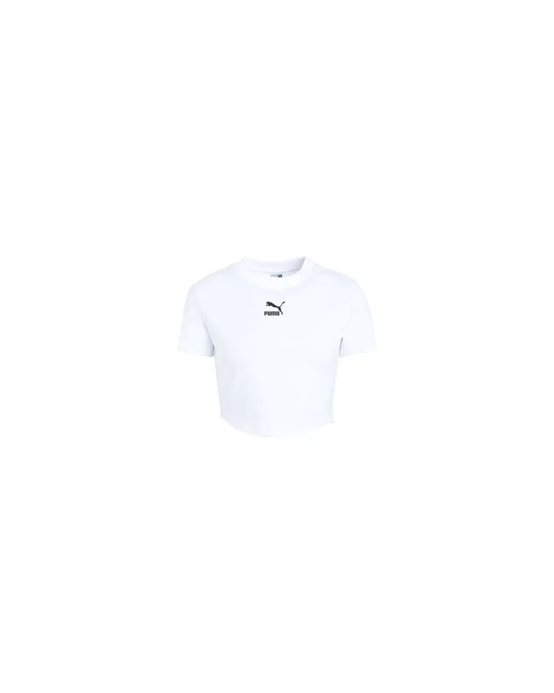 Puma DARE TO Cropped Slim Tee  - TOPS - T-shirtsauf YOOX.COM Weiß