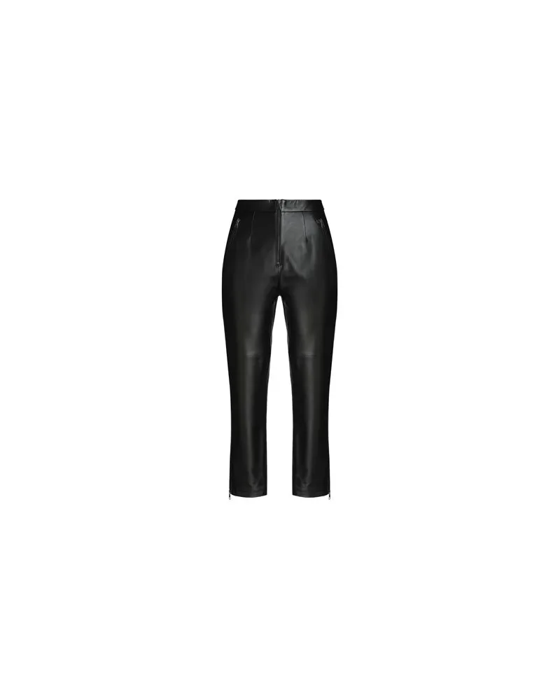 8 by Yoox LEATHER PANTS W/ ZIP-FASTENING - HOSEN & RÖCKE - Hosenauf YOOX.COM Schwarz