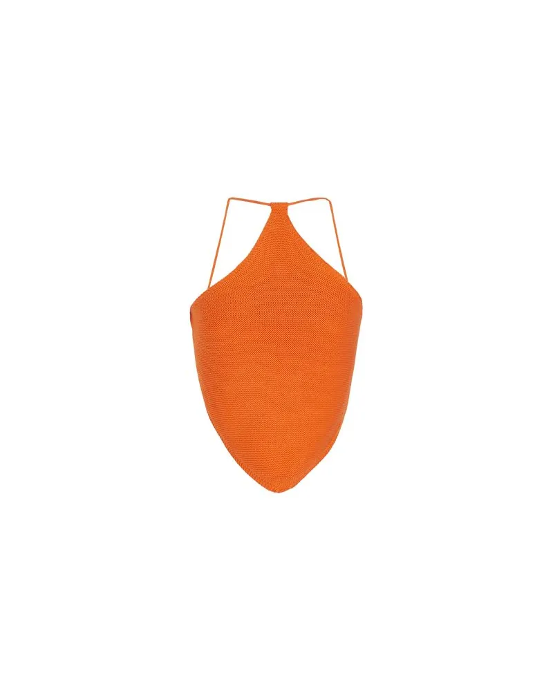 8 by Yoox KNIT BACKLESS HALTERNECK TOP  - TOPS - Topsauf YOOX.COM Orange