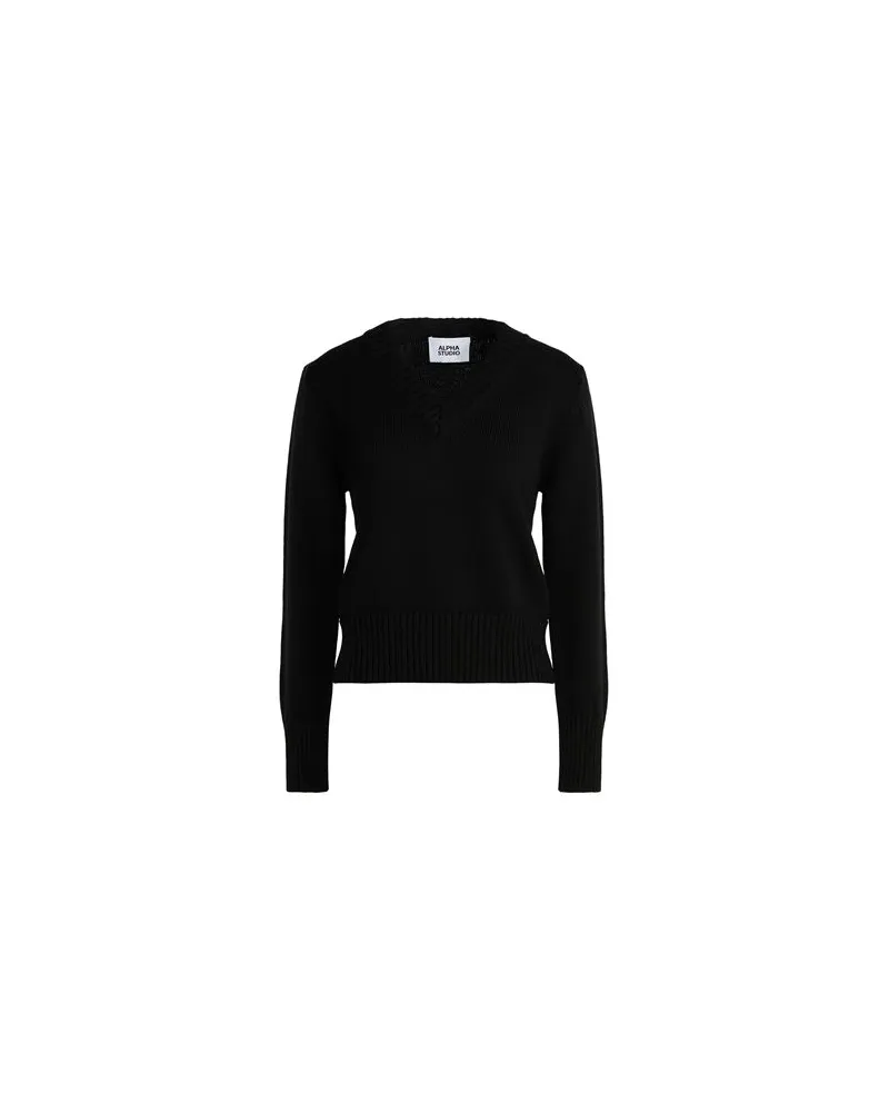 Alpha Studio STRICKWAREN - Pulloverauf YOOX.COM Schwarz