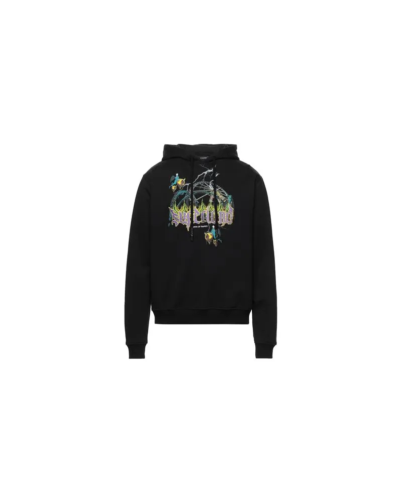 Vision Of Super BLACK HOODIE PURPLE RIDES PRINT  - TOPS - Sweatshirtsauf YOOX.COM Schwarz