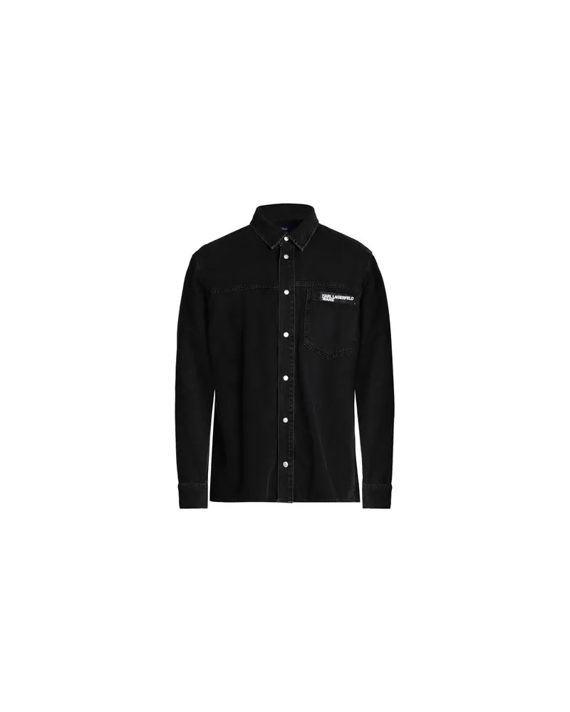 Karl Lagerfeld KLJ REGULAR DENIM SHIRT JACKET - TOPS - Jeanshemdenauf YOOX.COM Schwarz