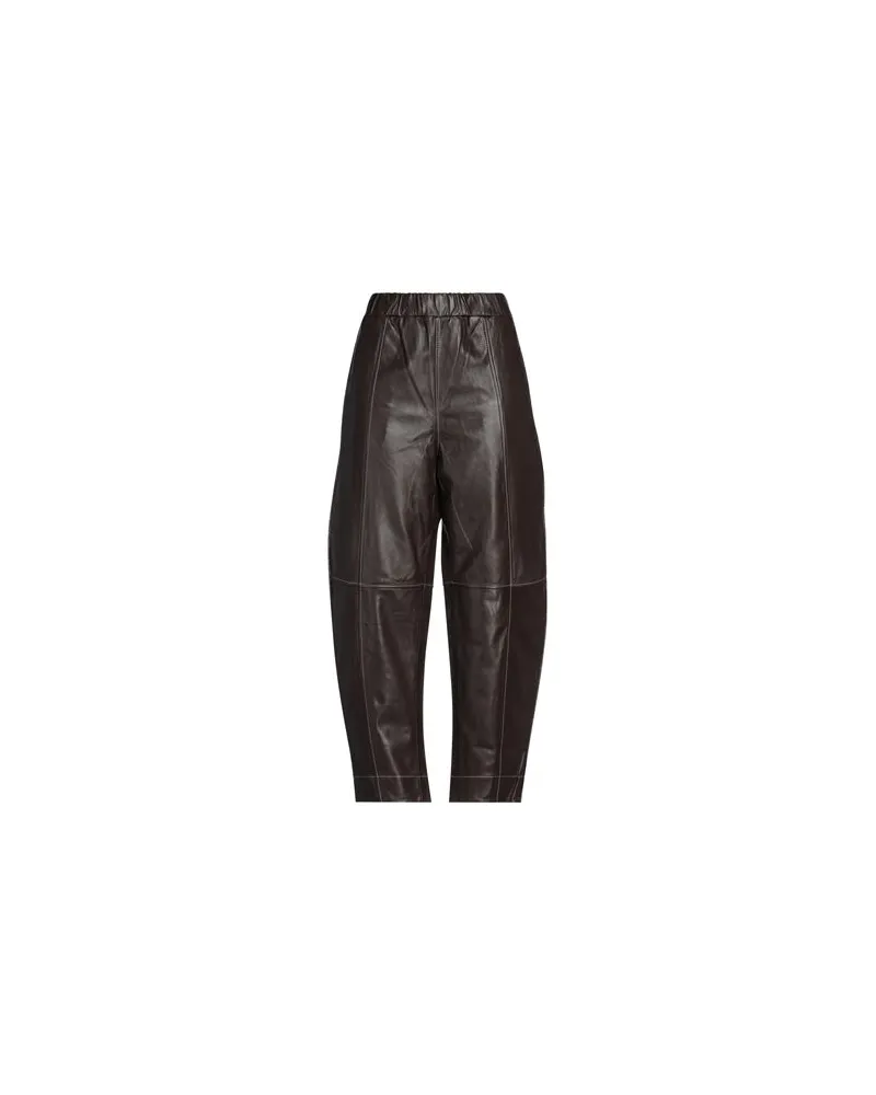 Ganni HOSEN & RÖCKE - Hosenauf YOOX.COM Dunkelbraun