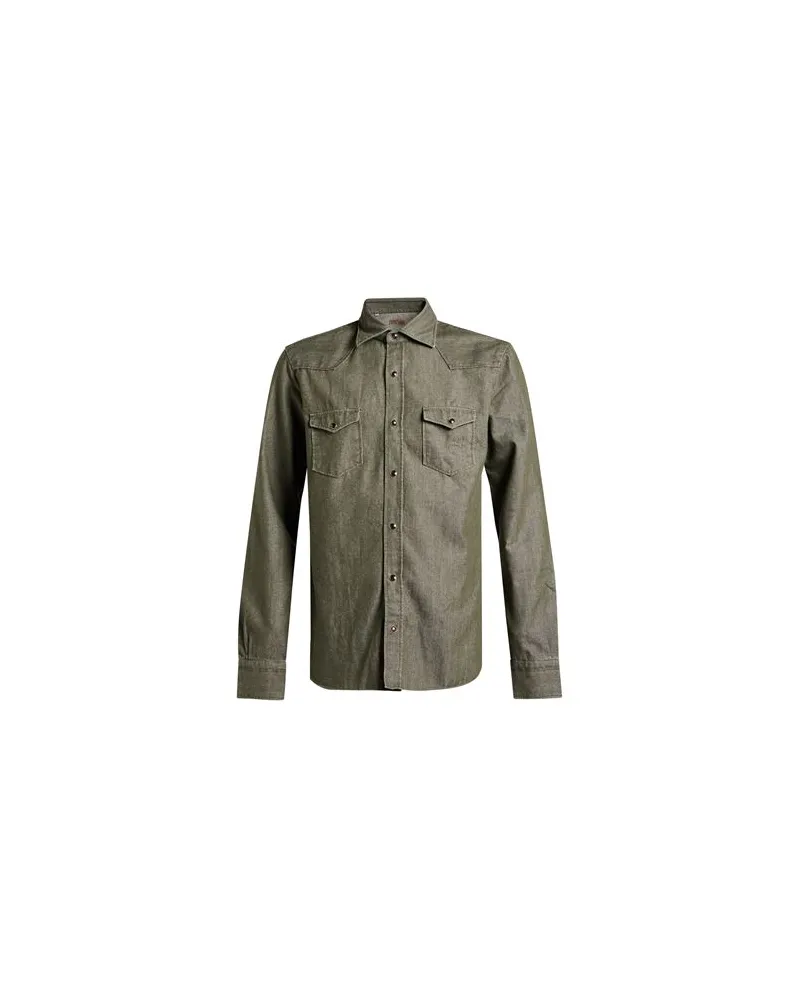 BARBA TOPS - Jeanshemdenauf YOOX.COM Militärgrün