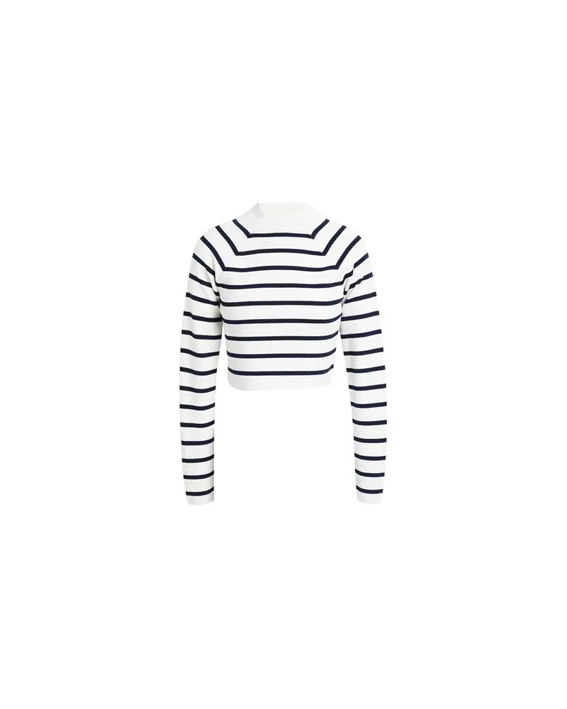 Ralph Lauren STRIPED CROPPED MOCKNECK SWEATER  - STRICKWAREN - Rollkragenpulloverauf YOOX.COM Elfenbein