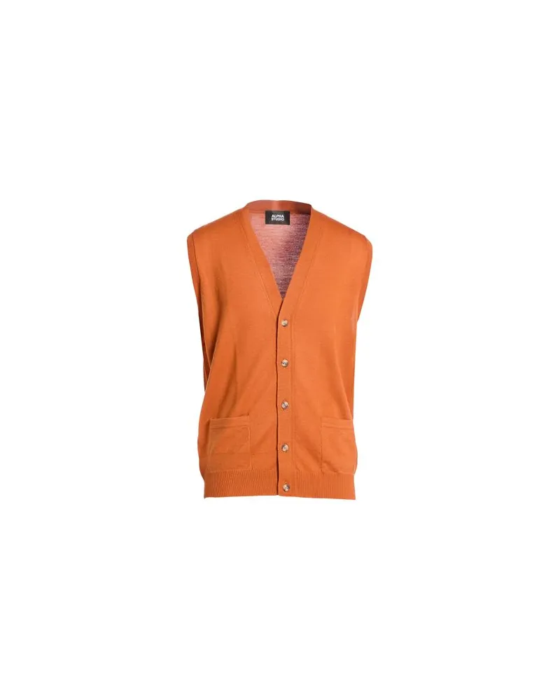 Alpha Studio STRICKWAREN - Strickjackenauf YOOX.COM Orange