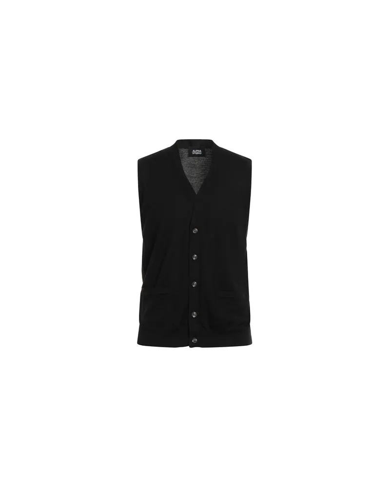 Alpha Studio STRICKWAREN - Strickjackenauf YOOX.COM Schwarz
