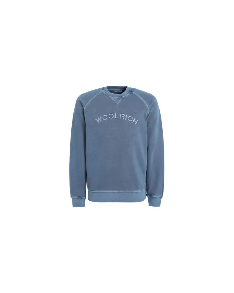 Woolrich VARSITY CREWNECK   - TOPS - Sweatshirtsauf YOOX.COM Taubenblau