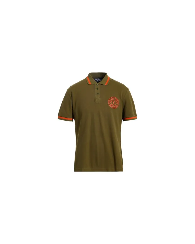 Versace Jeans TOPS - Poloshirtsauf YOOX.COM Militärgrün