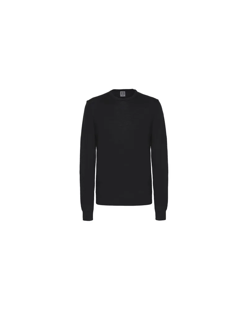 8 by Yoox MERINO WOOL ESSENTIAL CREWNECK SWEATER  - STRICKWAREN - Pulloverauf YOOX.COM Schwarz
