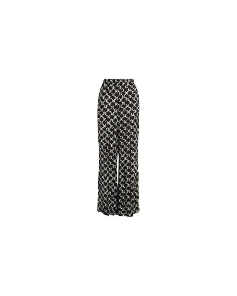 Karl Lagerfeld PRINTED MONOGRAM SATIN PANTS - HOSEN & RÖCKE - Hosenauf YOOX.COM Schwarz