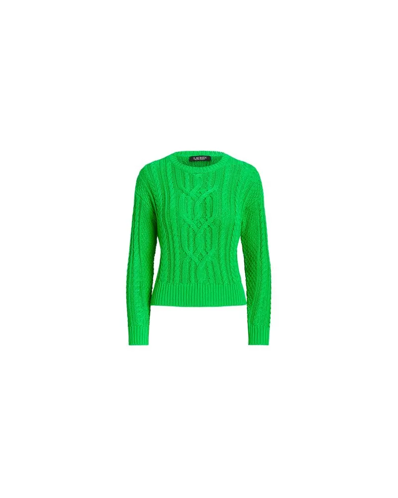 Ralph Lauren CABLE-KNIT COTTON CREWNECK SWEATER  - STRICKWAREN - Pulloverauf YOOX.COM Grün