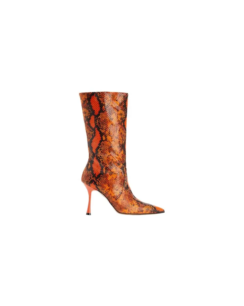 8 by Yoox PYTHON LEATHER HEELED  BOOTS  - SCHUHE - Stiefelauf YOOX.COM Orange