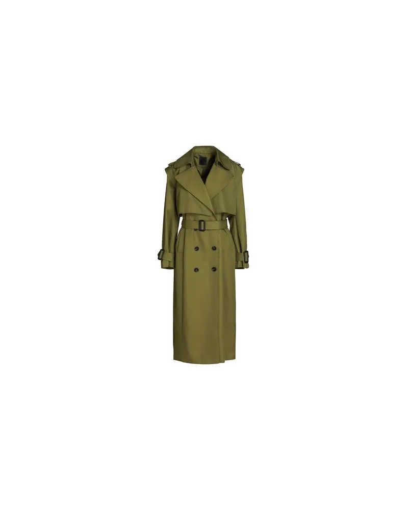 8 by Yoox DOUBLE-BREASTED COTTON TWILL OVERCOAT   - JACKEN & MÄNTEL - Jacken, Mäntel & Trenchcoatsauf YOOX.COM Militärgrün