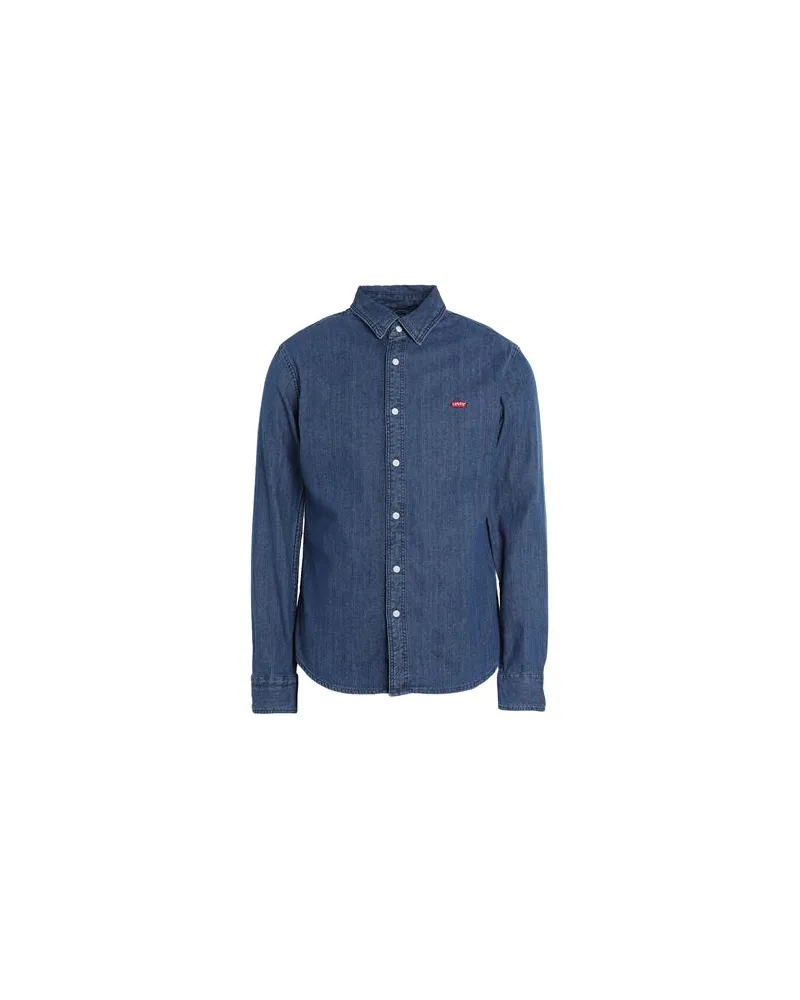 Levi's LS BATTERY HM SHIRT SLIM MED INDIGO - FLAT FINISH  - TOPS - Jeanshemdenauf YOOX.COM Blau