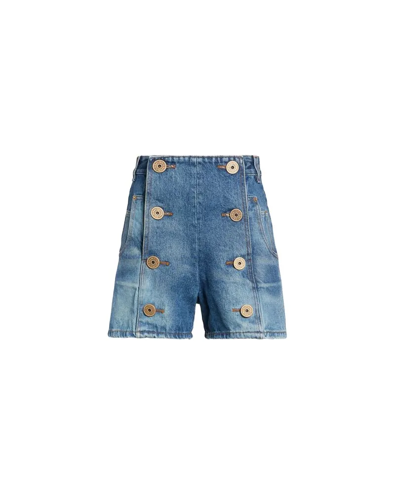 Balmain HOSEN & RÖCKE - Jeansshortsauf YOOX.COM Blau