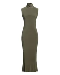 Norma Kamali Midi-Kleid Militärgrün