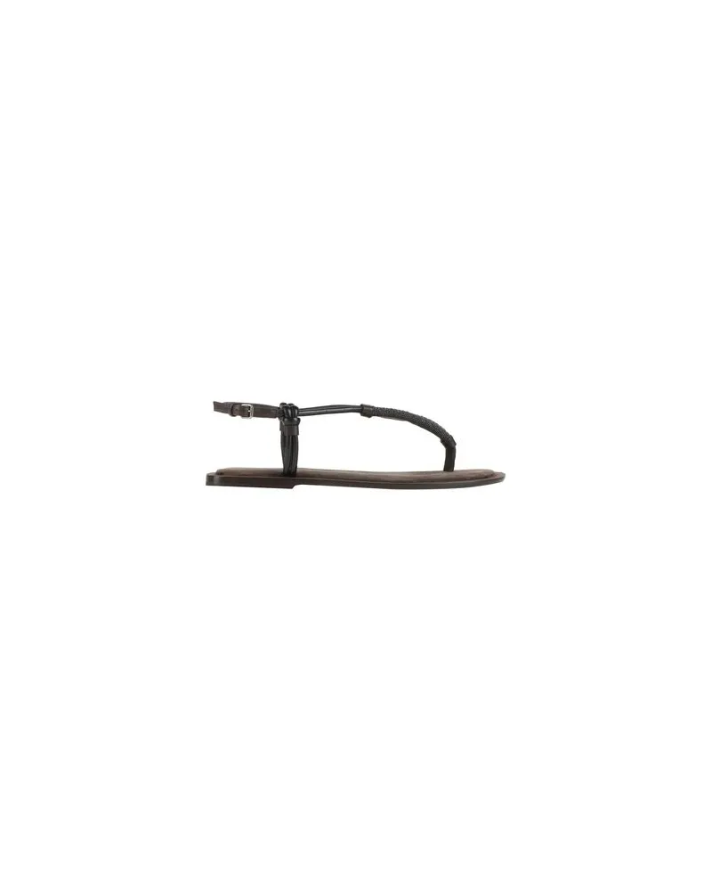Brunello Cucinelli SCHUHE - Zehentrennerauf YOOX.COM Dunkelbraun