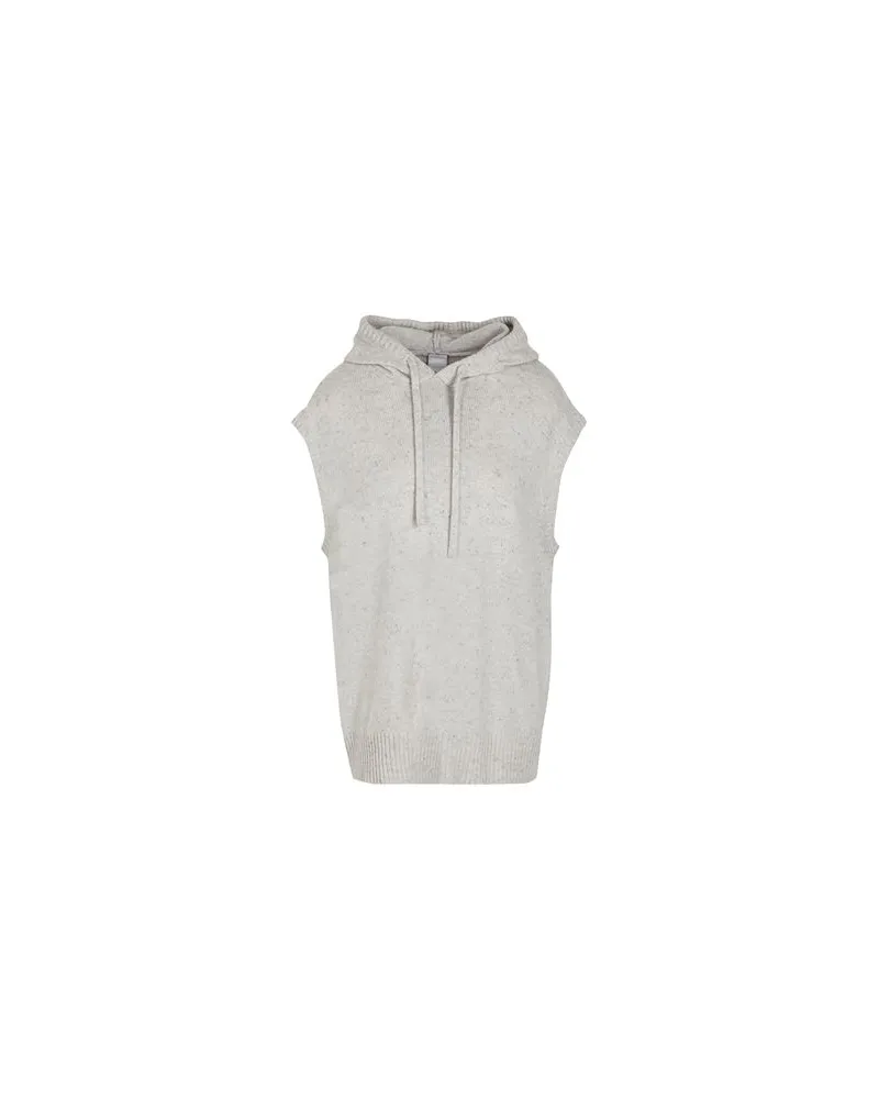 8 by Yoox BRUSHED KNIT OVERSIZED HOODIE VEST  - STRICKWAREN - Pulloverauf YOOX.COM Grau