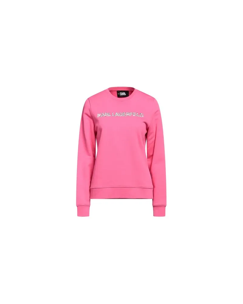Karl Lagerfeld ELONGATED LOGO ZEBRA SWEAT  - TOPS - Sweatshirtsauf YOOX.COM Fuchsia