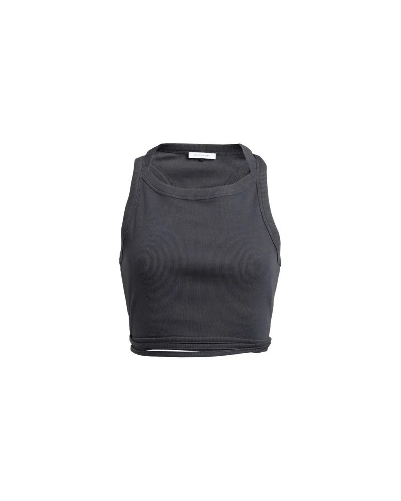 Ninety Percent EAMON ORG CTN 2X2 CROPPED TIE WAIST TOP  - TOPS - Topsauf YOOX.COM Braungrau