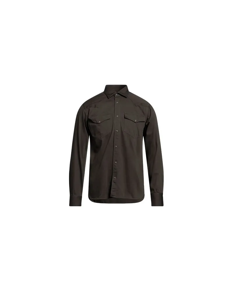 XACUS TOPS - Jeanshemdenauf YOOX.COM Dunkelgrün